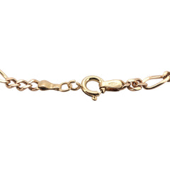 Ladies 9ct Rose Gold Figaro Link Bracelet (21cm) - 507862
