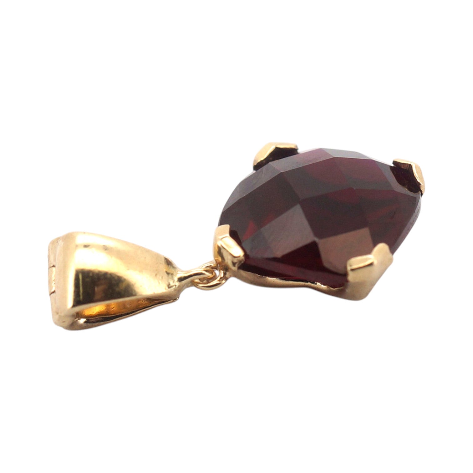 Ladies 9ct Yellow Gold Synthetic Ruby Pendant - 506414