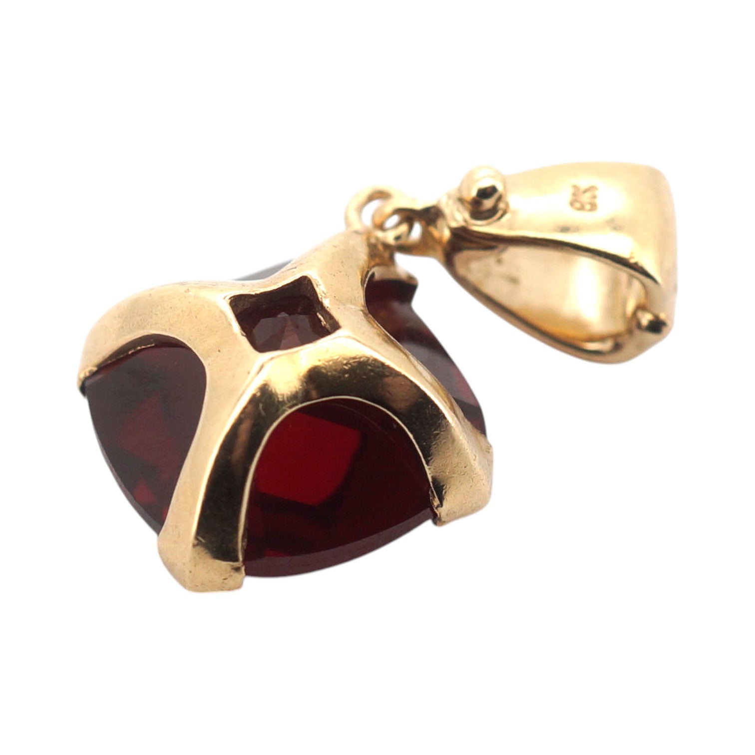Ladies 9ct Yellow Gold Synthetic Ruby Pendant - 506414