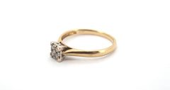 Unisex 9ct Yellow & White Gold Diamond Engagement Ring (Size O) - 507633
