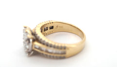 Ladies 9ct Yellow Gold 69 Synthetic Diamond Ring (Size K 1/2) - 508371