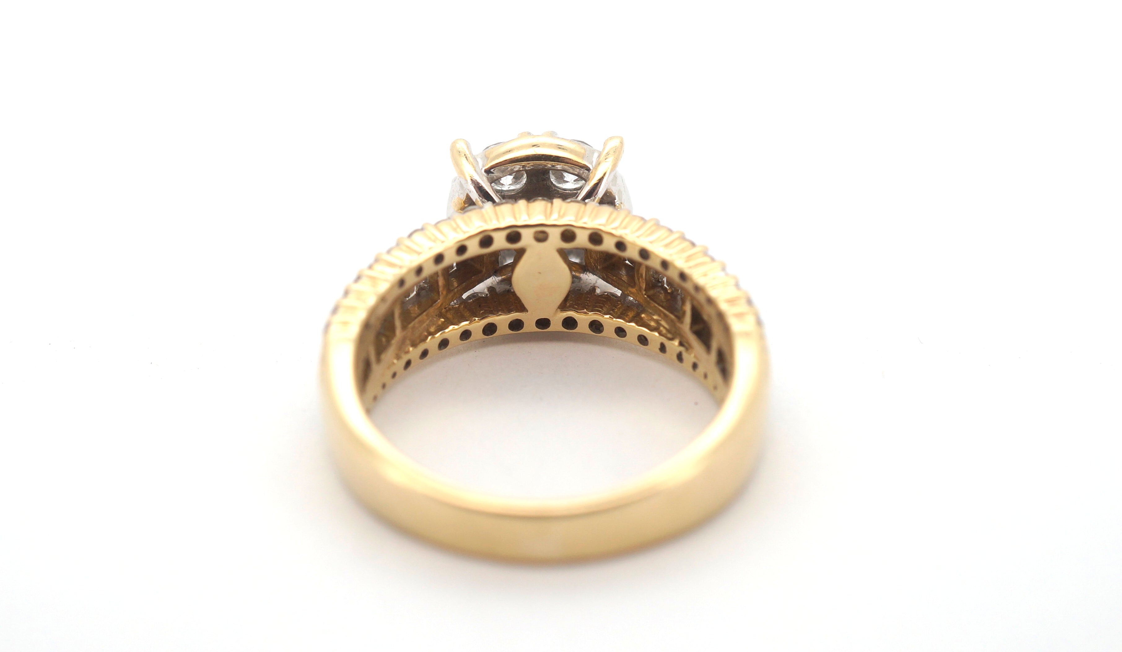 Ladies 9ct Yellow Gold 69 Synthetic Diamond Ring (Size K 1/2) - 508371