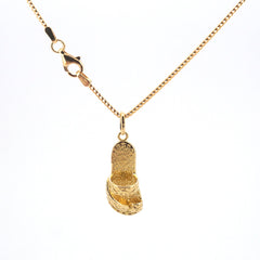 18ct Yellow Gold Box Snake Link Necklace & 18ct Thong (Australian) Themed Pendant - 507476