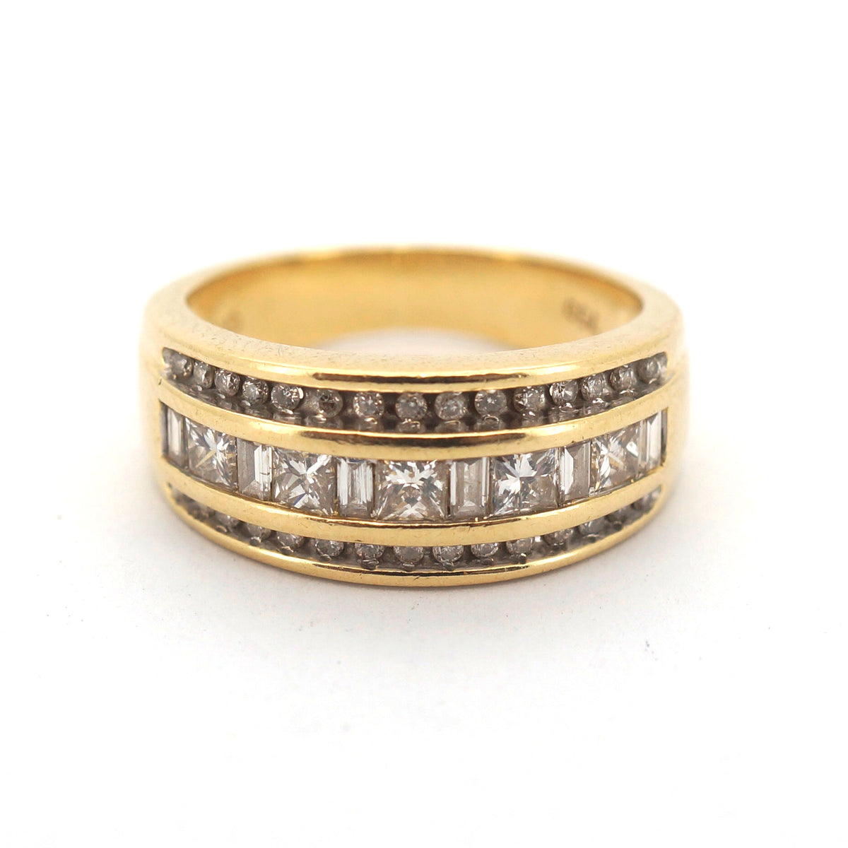 Unisex 18ct Yellow Gold 41 Diamond Ring (Size J 1/2) - 509674