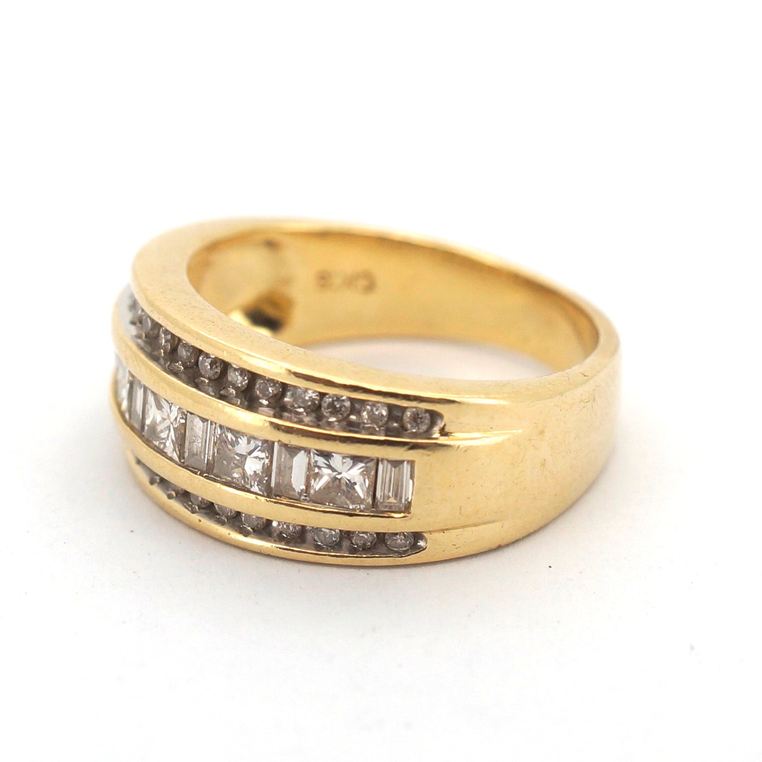 Unisex 18ct Yellow Gold 41 Diamond Ring (Size J 1/2) - 509674