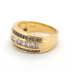 Unisex 18ct Yellow Gold 41 Diamond Ring (Size J 1/2) - 509674