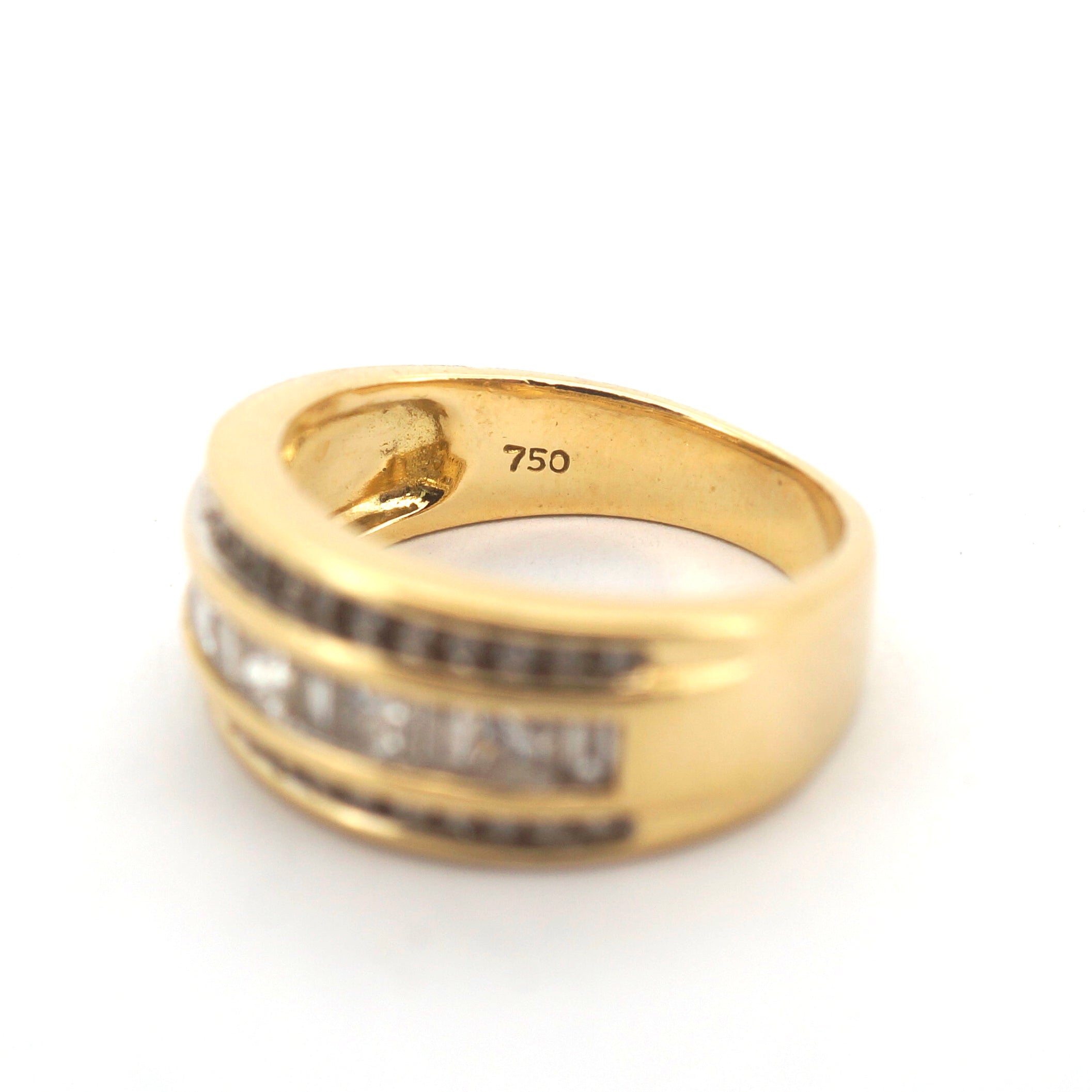 Unisex 18ct Yellow Gold 41 Diamond Ring (Size J 1/2) - 509674