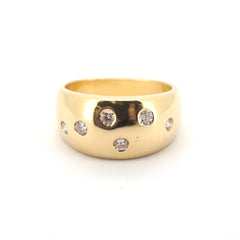 Unisex 18ct Yellow Gold 6 Diamond Dress Ring (Size L) - 504364