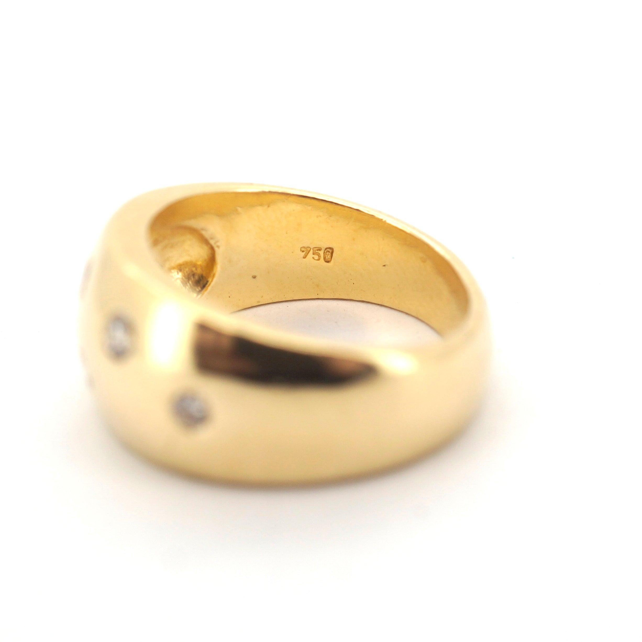 Unisex 18ct Yellow Gold 6 Diamond Dress Ring (Size L) - 504364