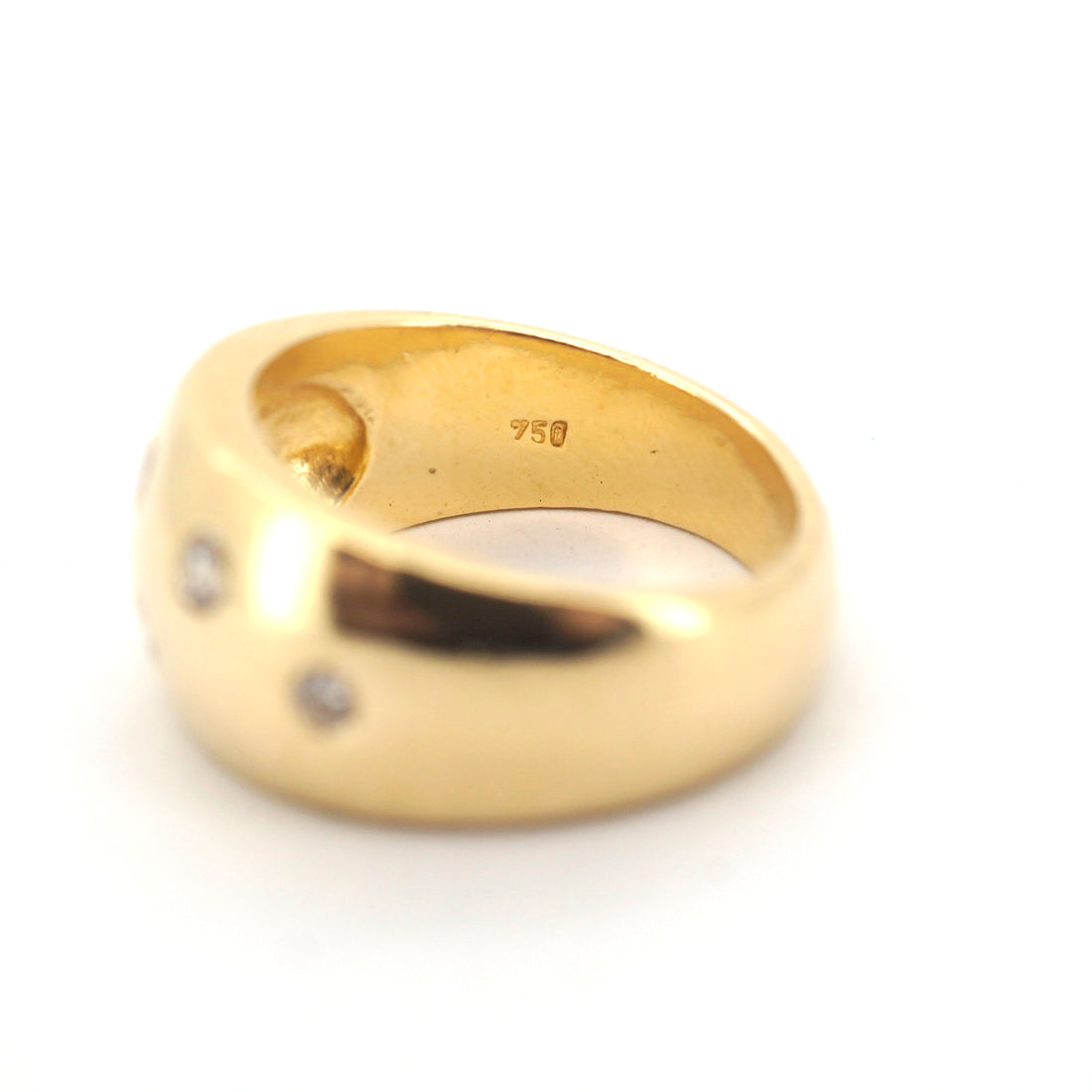 Unisex 18ct Yellow Gold 6 Diamond Dress Ring (Size L) - 504364