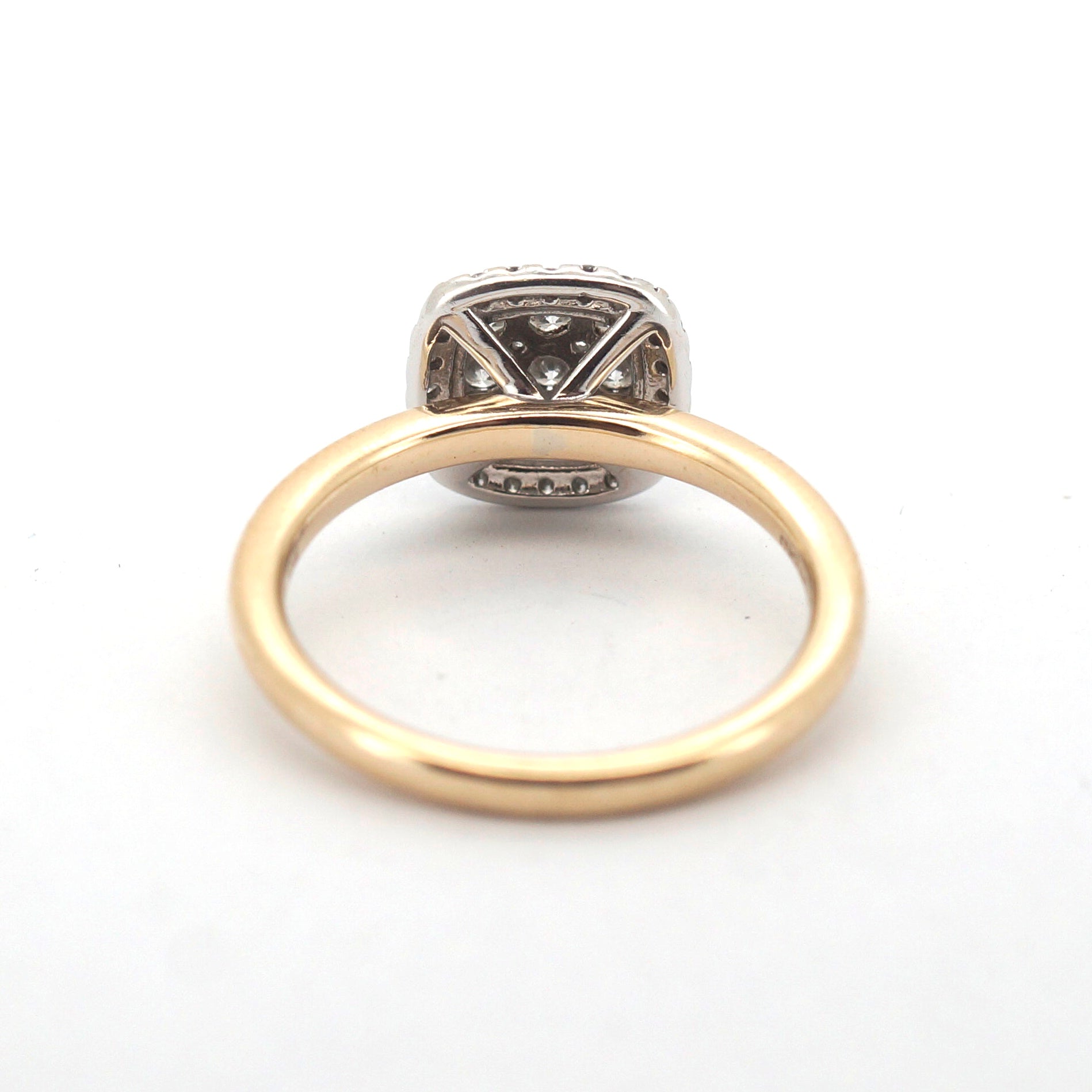 Ladies 14ct Yellow & White Gold Cluster Set Diamond Ring (Size N 1/2) - 508073