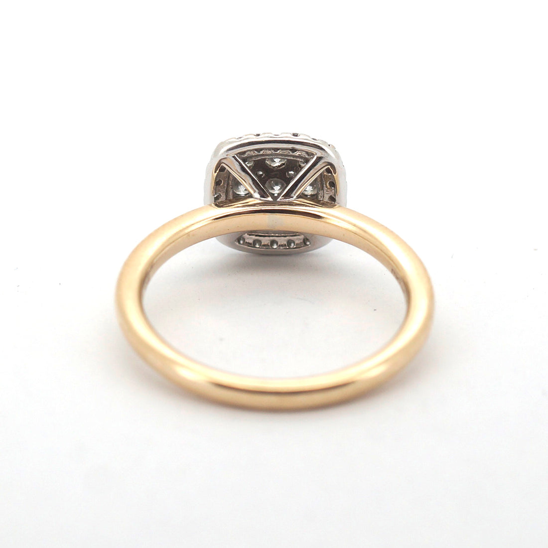 Ladies 14ct Yellow & White Gold Cluster Set Diamond Ring (Size N 1/2) - 508073