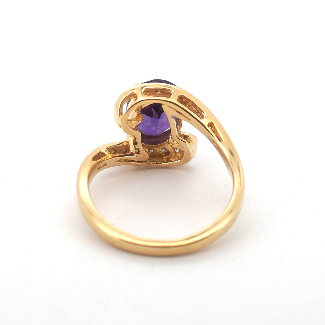 Ladies 18ct Yellow & White Gold Amethyst & Diamond Ring (Size N) - 507311