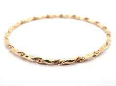 Unisex 9ct Yellow Gold Spiral & Chain Bangle - 509270