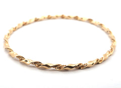 Unisex 9ct Yellow Gold Spiral & Chain Bangle - 509270