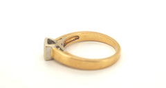 18ct Yellow & White Gold Solitaire Diamond Ring (Size N) - 26556