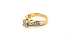 18ct Yellow & White Gold Diamond Engagement Ring (Size K) - 28547