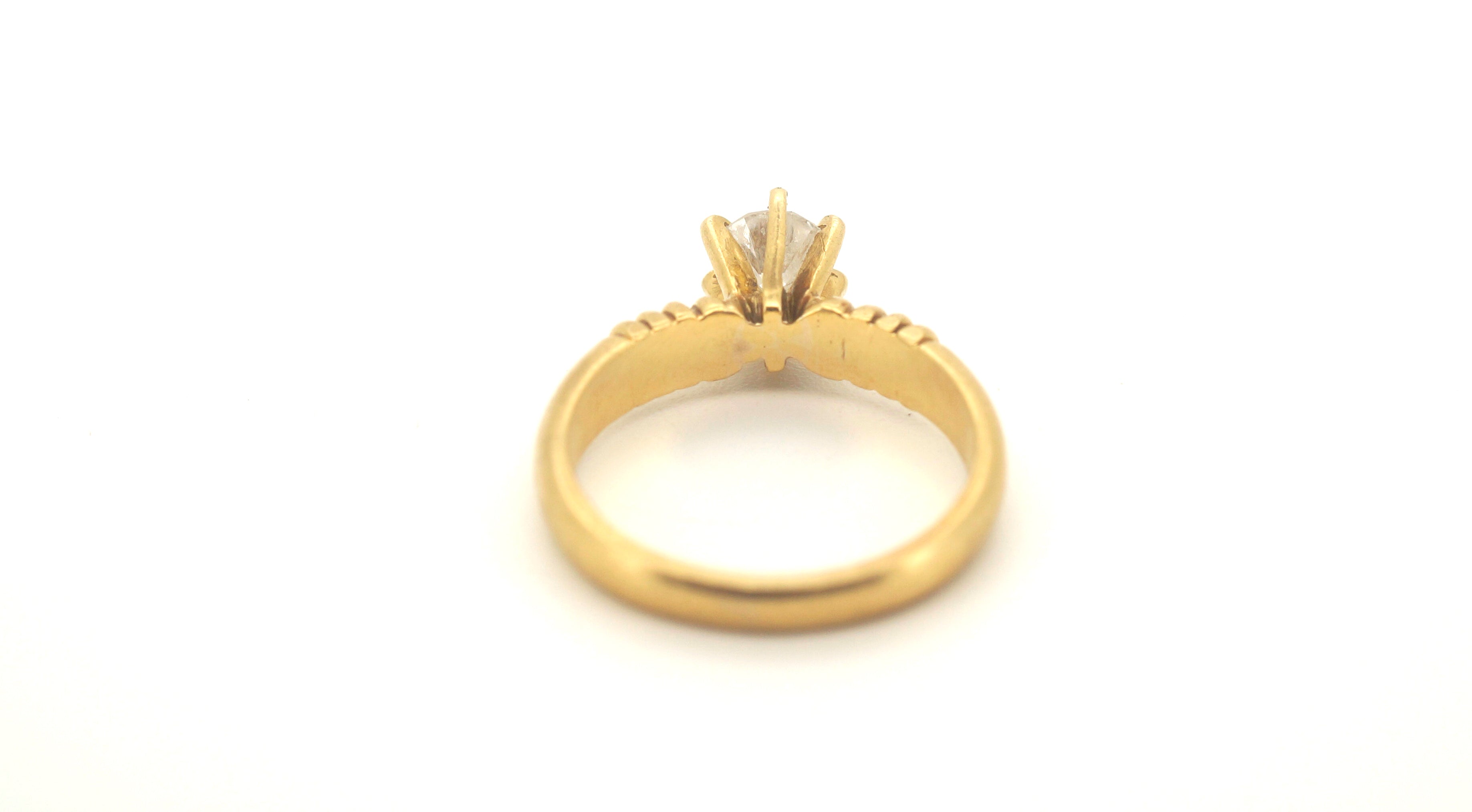 18ct Yellow Gold Solitaire Diamond Engagement Ring (Size L 1/2) - 238759