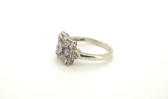 Ladies 9ct White Gold Cluster Ring (Size N 1/2) - 502833