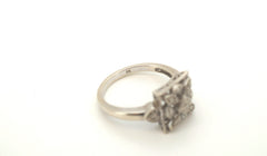 Ladies 9ct White Gold Cluster Ring (Size N 1/2) - 502833