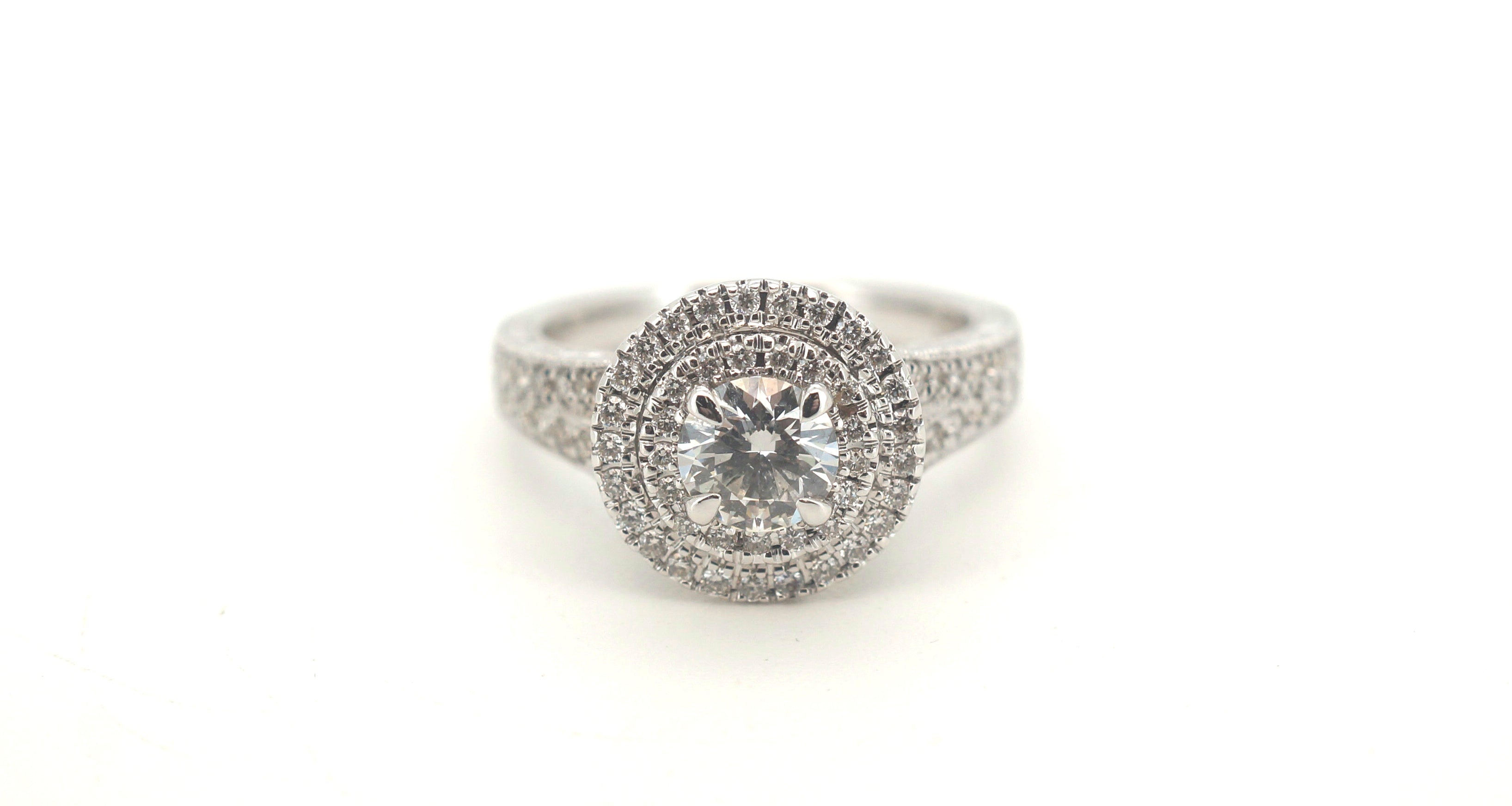 18ct White Gold Diamond Engagement Ring (Size I 1/2) - 500566
