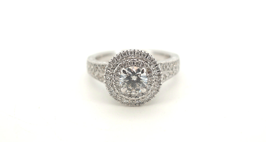 18ct White Gold Diamond Engagement Ring (Size I 1/2) - 500566