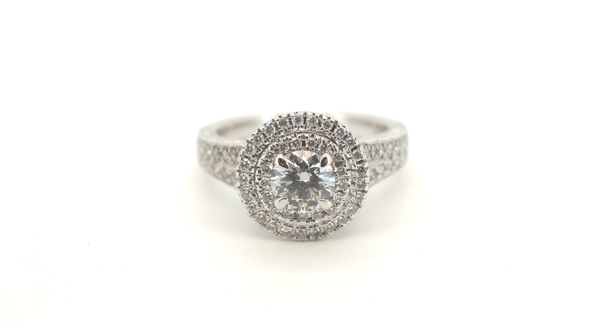 18ct White Gold Diamond Engagement Ring (Size I 1/2) - 500566