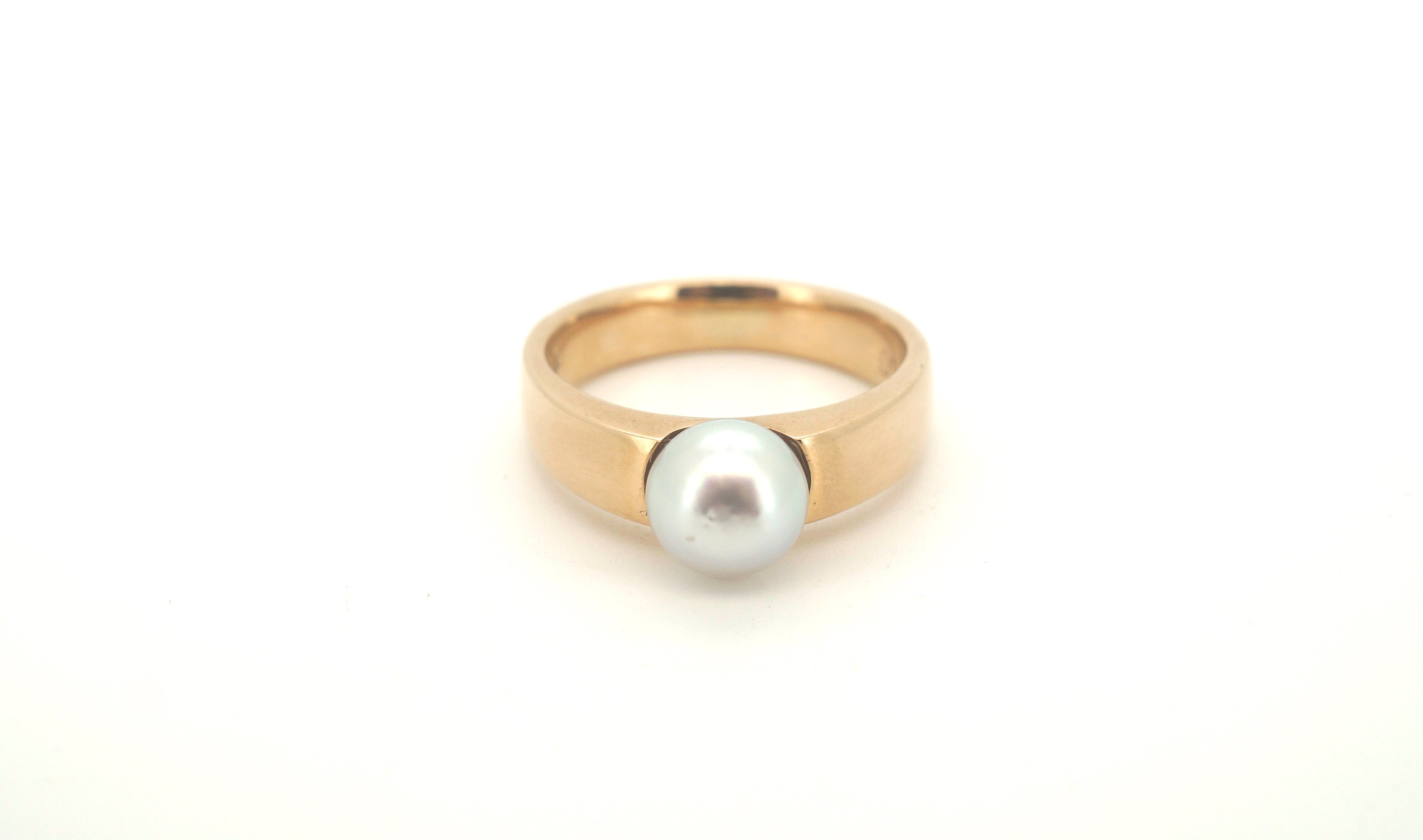 9ct Yellow Gold & Pearl Ring (Size Y) - 501587