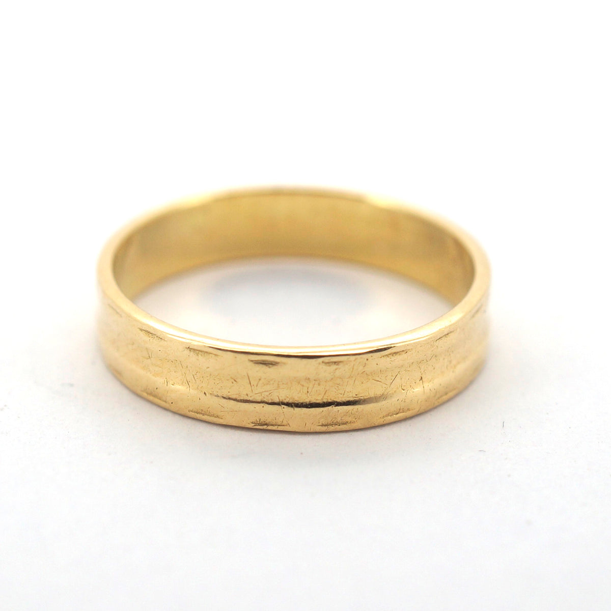 Unisex 18ct Yellow Gold Plain Band Ring (Size K 1/2) - 510000