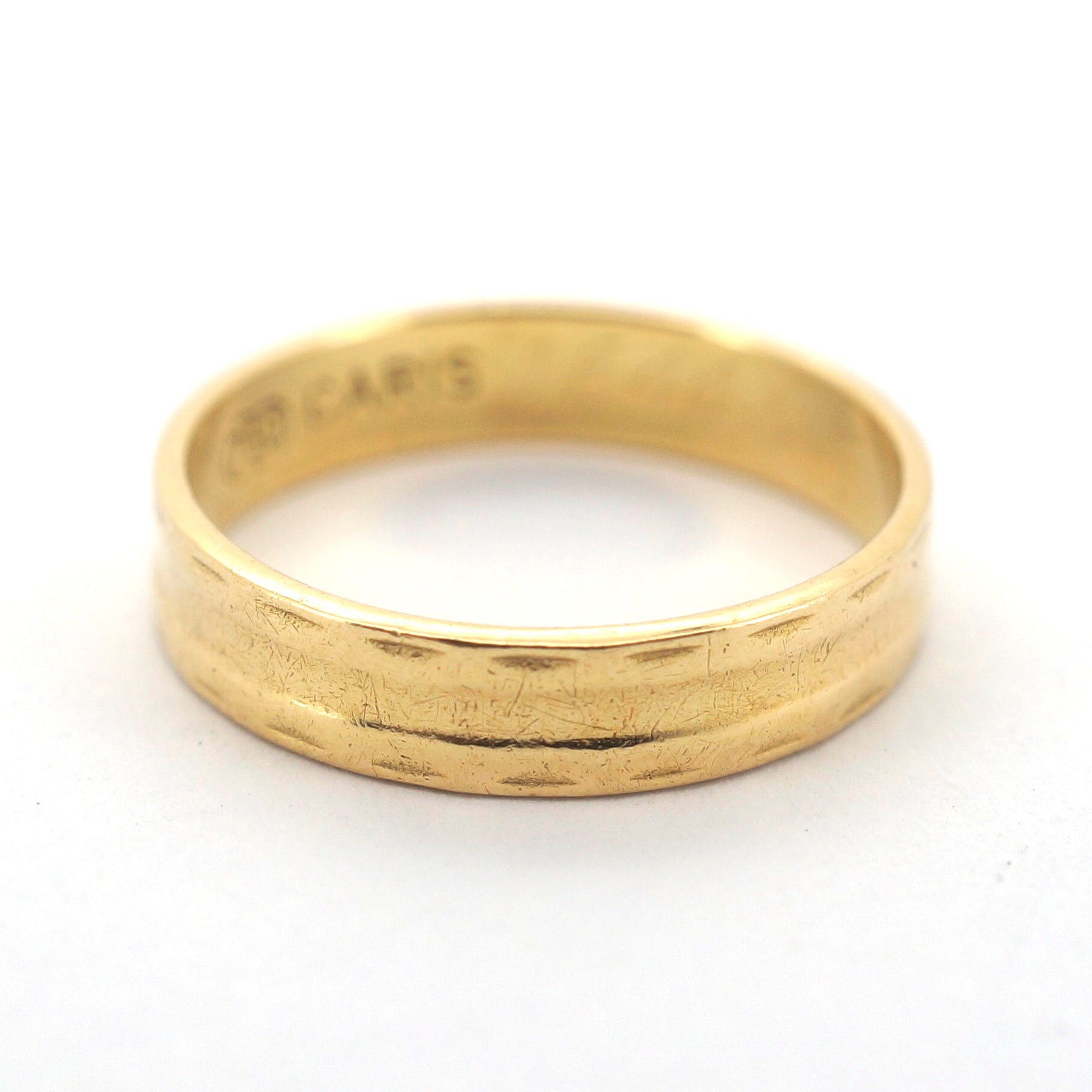 Unisex 18ct Yellow Gold Plain Band Ring (Size K 1/2) - 510000