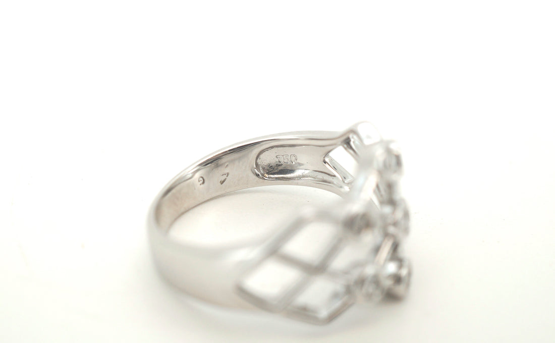 Ladies 18ct White Gold Web Style Ring (Size L) - 500398