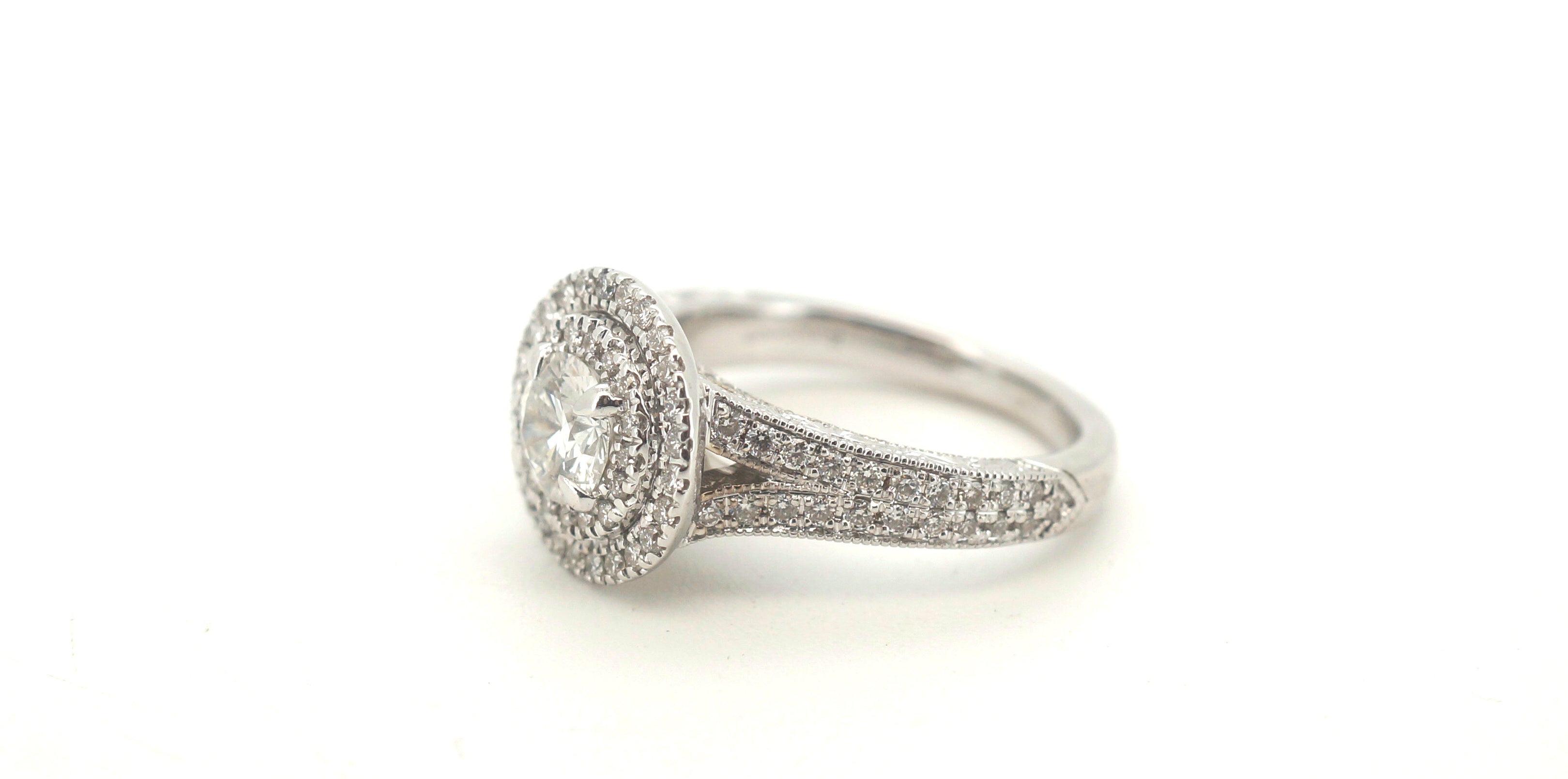 18ct White Gold Diamond Engagement Ring (Size I 1/2) - 500566
