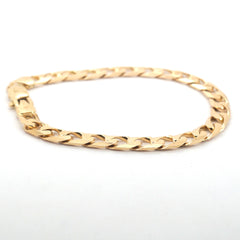 Unisex 9ct Yellow Gold Flat Curb Link Chain Bracelet (21cm) - 509227