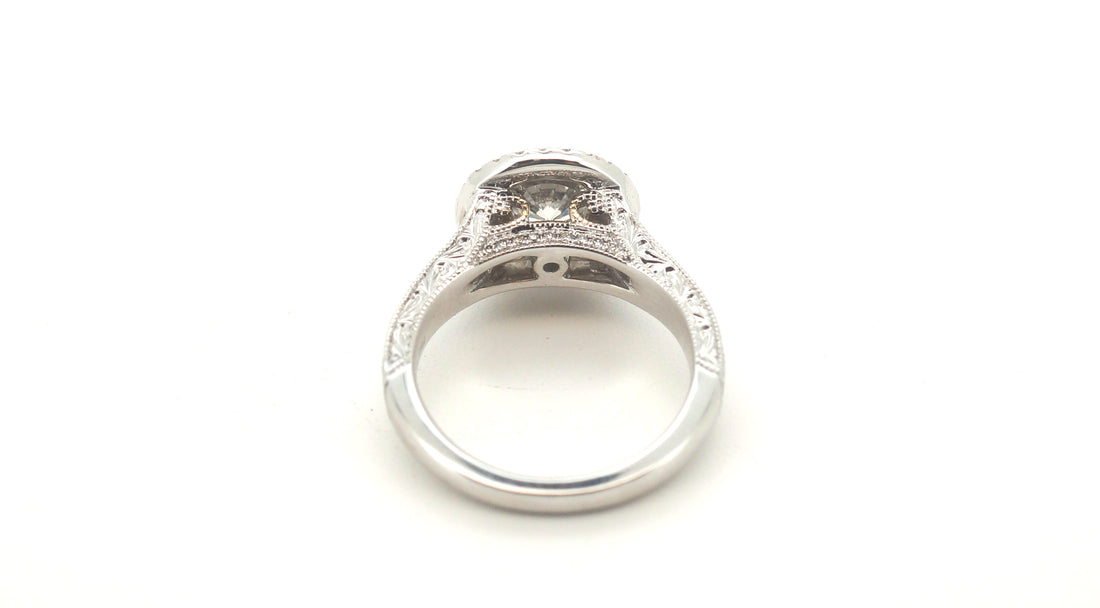 18ct White Gold Diamond Engagement Ring (Size I 1/2) - 500566