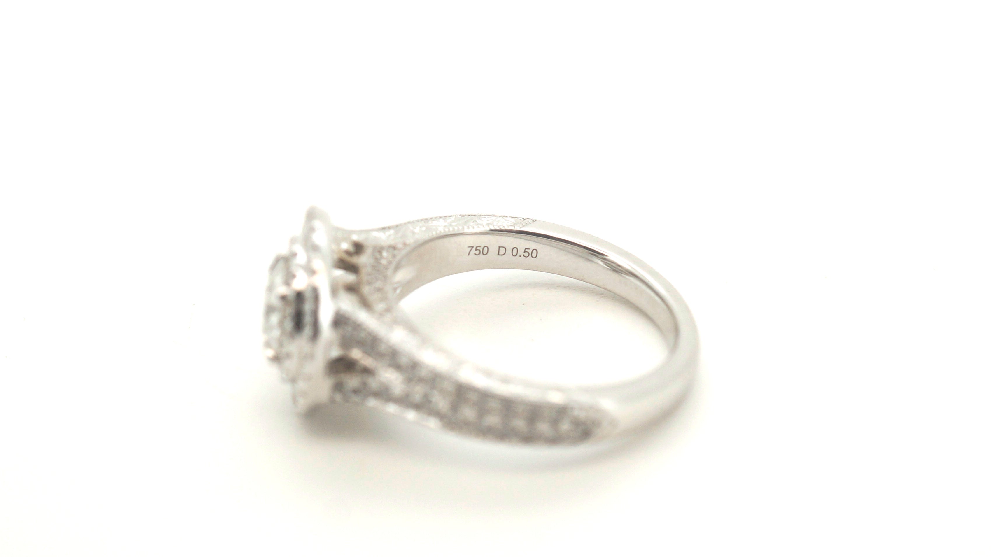 18ct White Gold Diamond Engagement Ring (Size I 1/2) - 500566