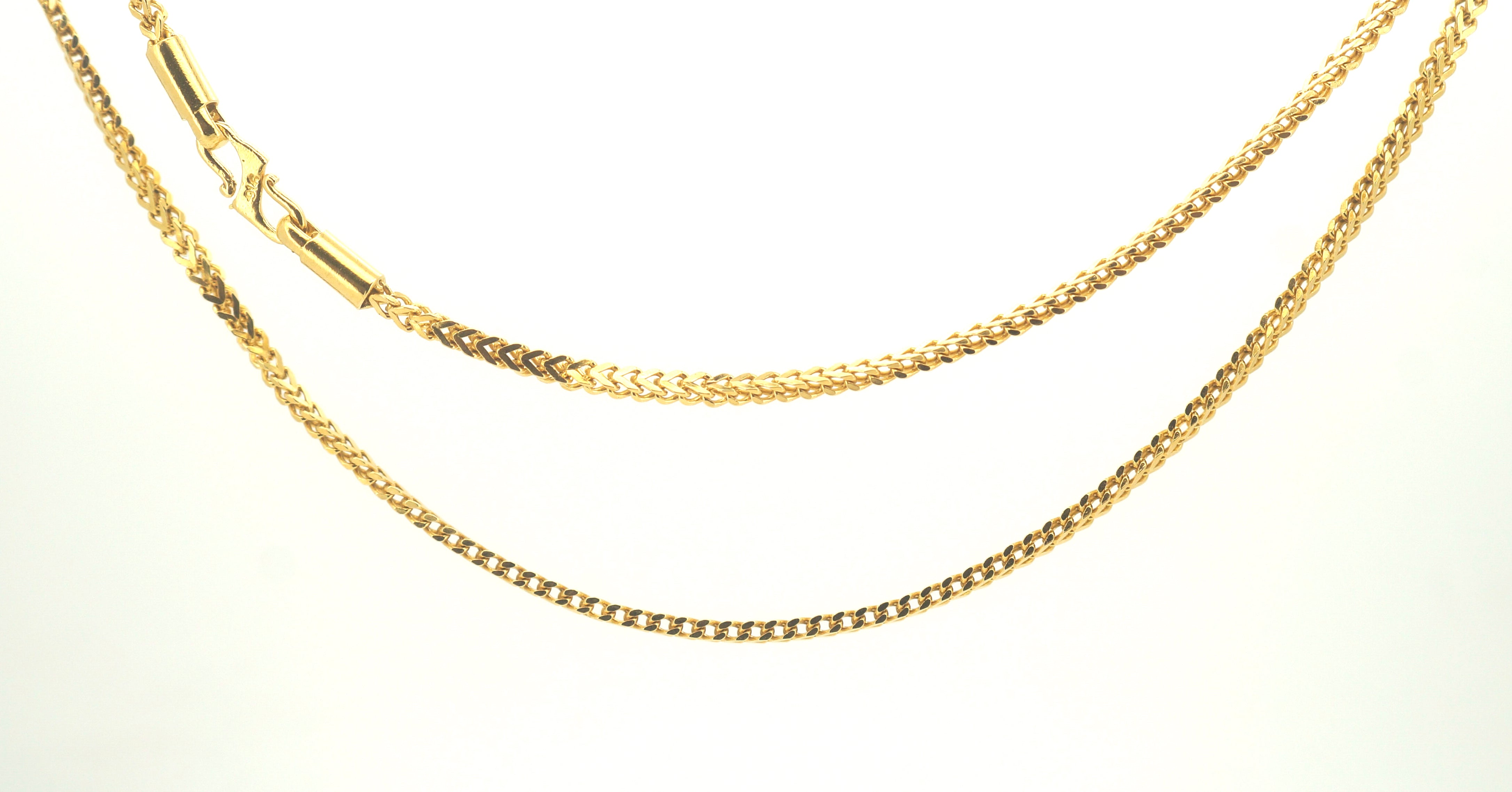 22ct Yellow Gold Franco Box Curb Link Necklace (62cm) - 503792