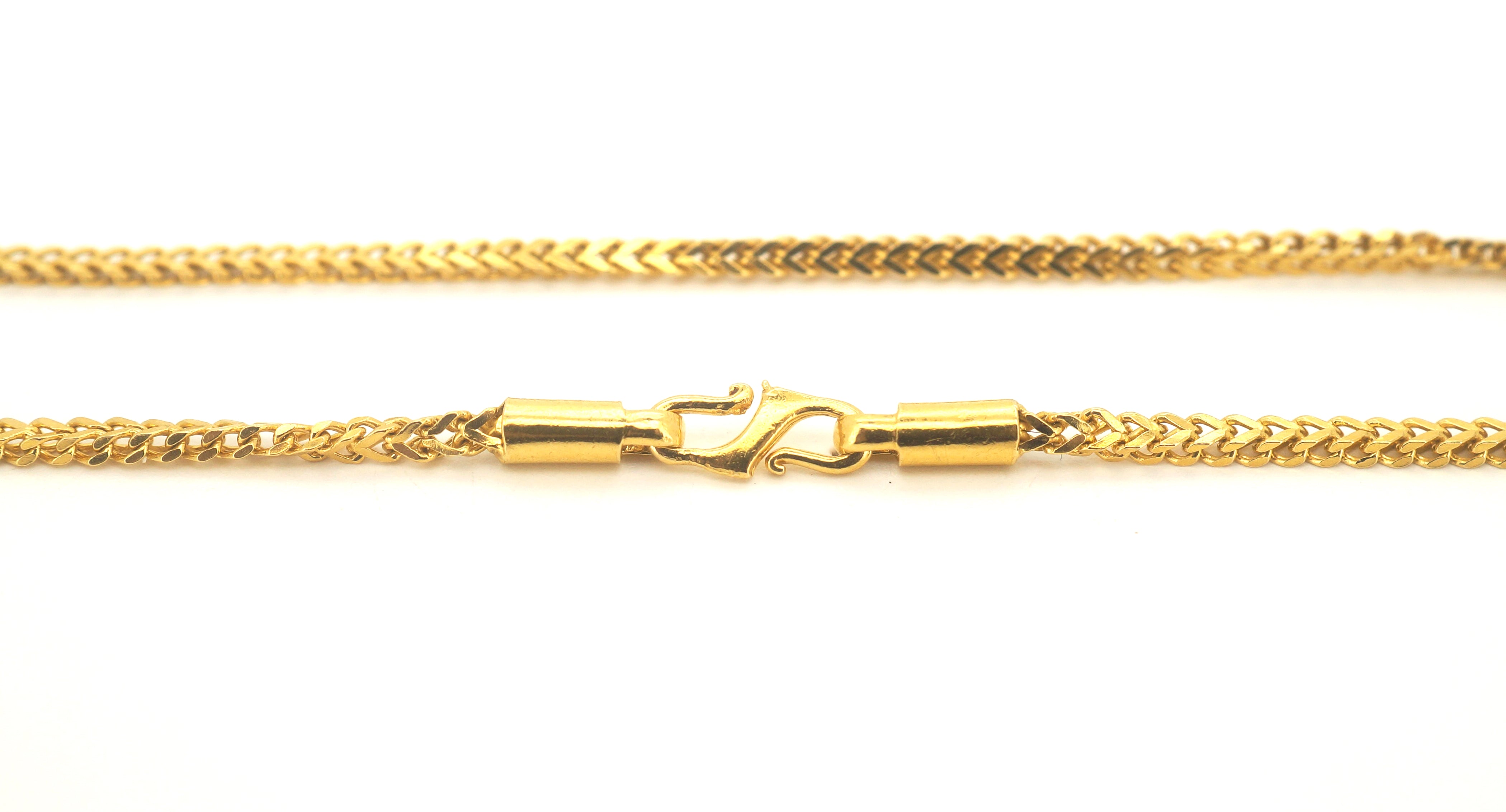 22ct Yellow Gold Franco Box Curb Link Necklace (62cm) - 503792