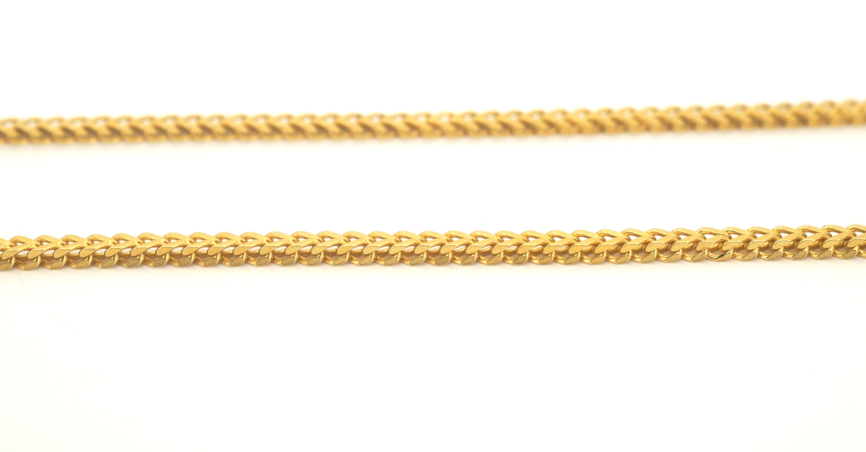 22ct Yellow Gold Franco Box Curb Link Necklace (62cm) - 503792