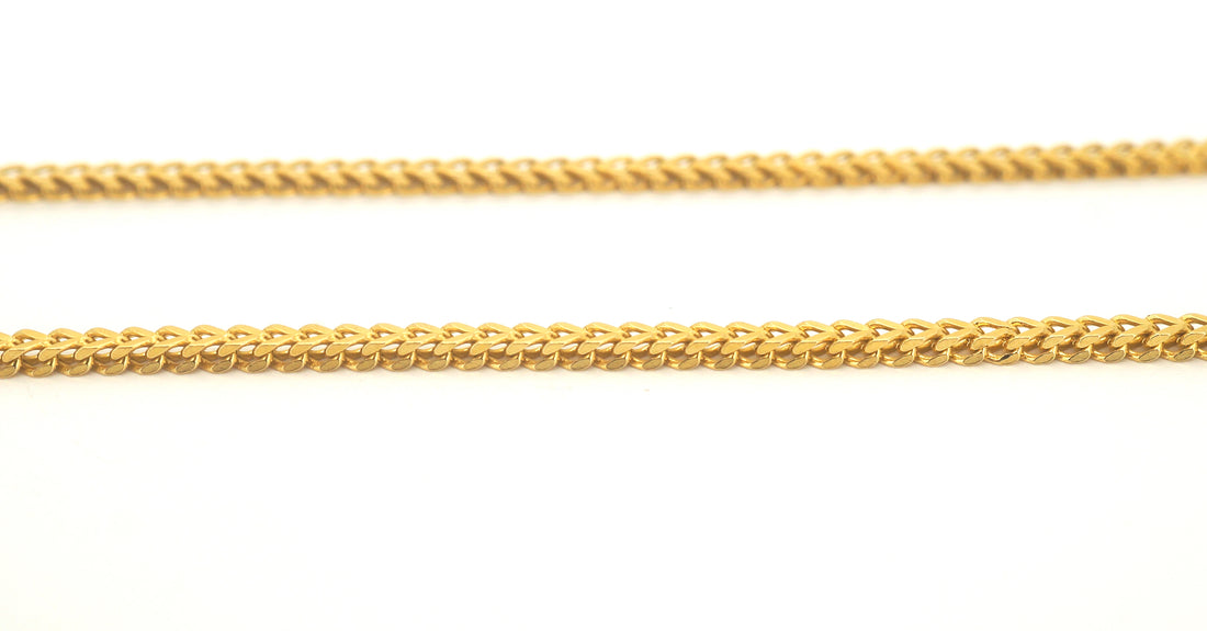22ct Yellow Gold Franco Box Curb Link Necklace (62cm) - 503792