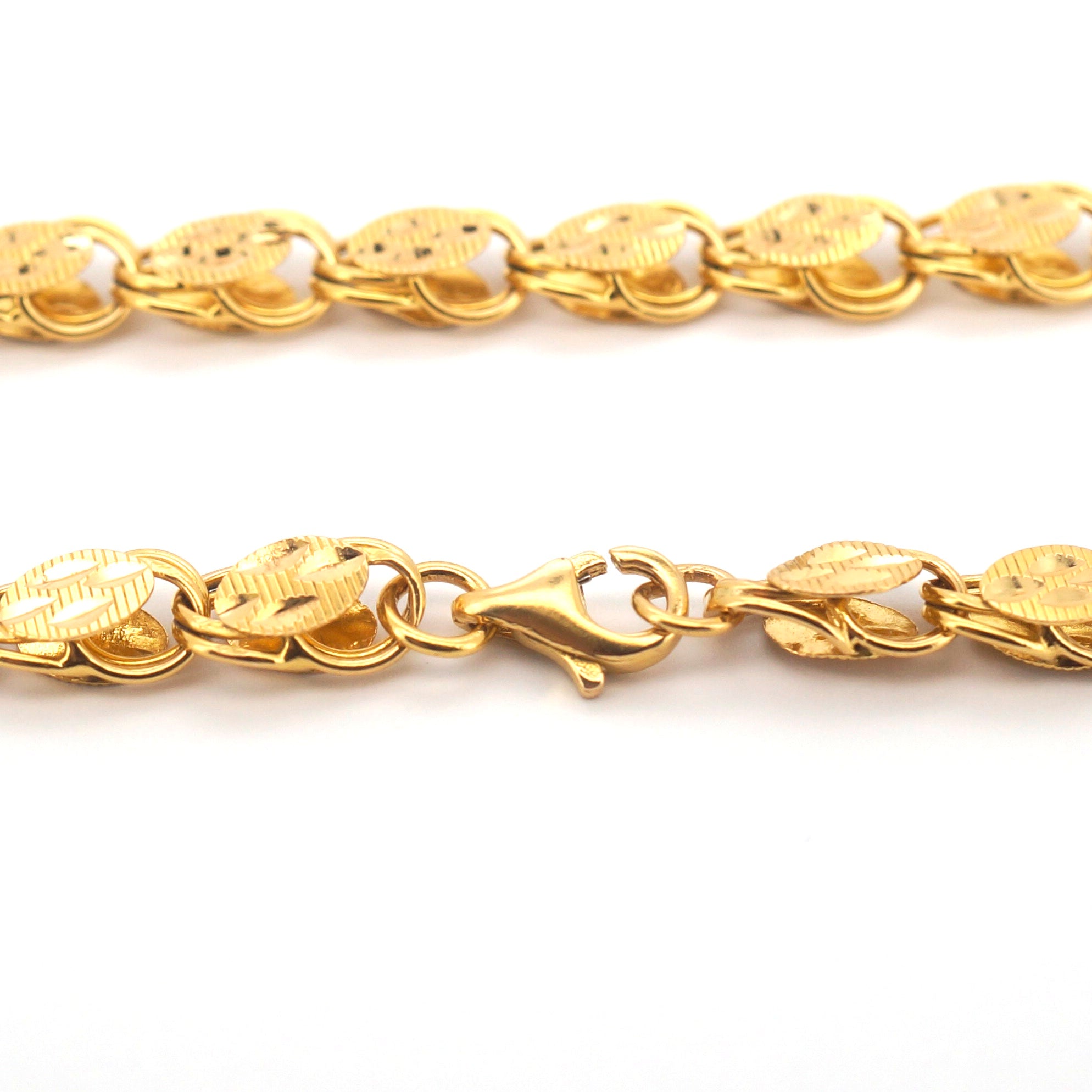 22ct Yellow Gold Abstract Link Chain Necklace (42cm) - 509226