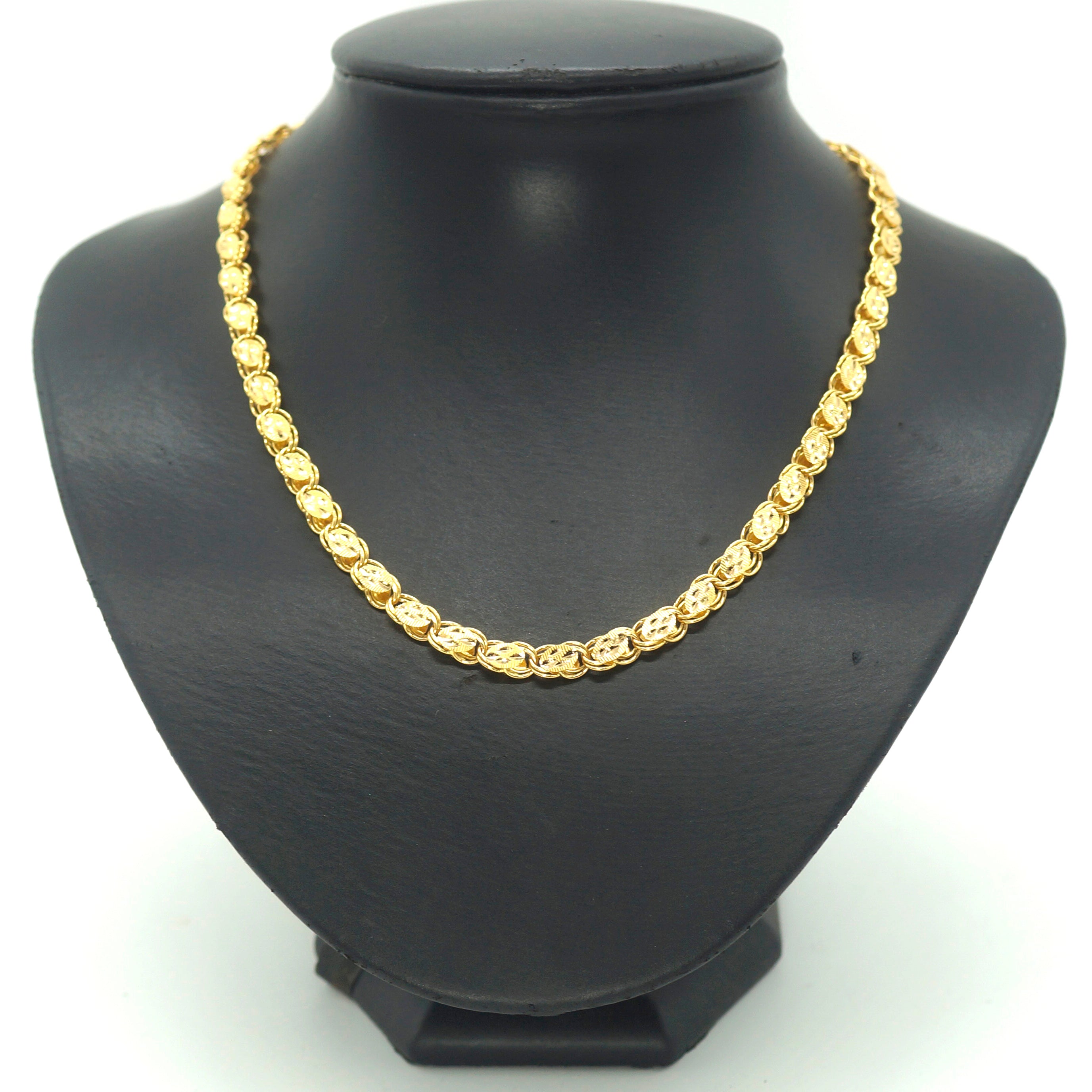 22ct Yellow Gold Abstract Link Chain Necklace (42cm) - 509226