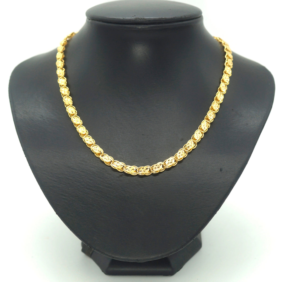 22ct Yellow Gold Abstract Link Chain Necklace (42cm) - 509226