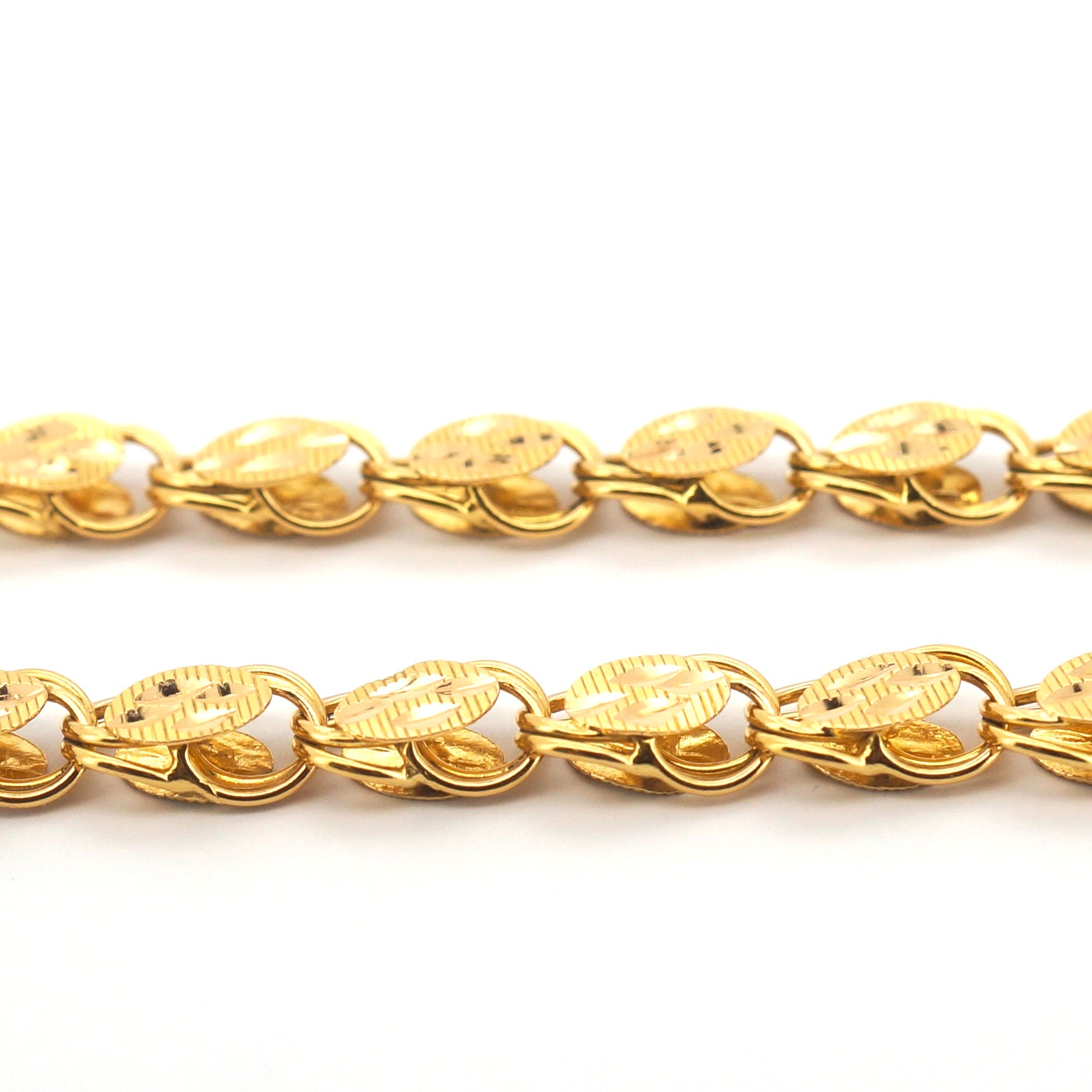 22ct Yellow Gold Abstract Link Chain Necklace (42cm) - 509226