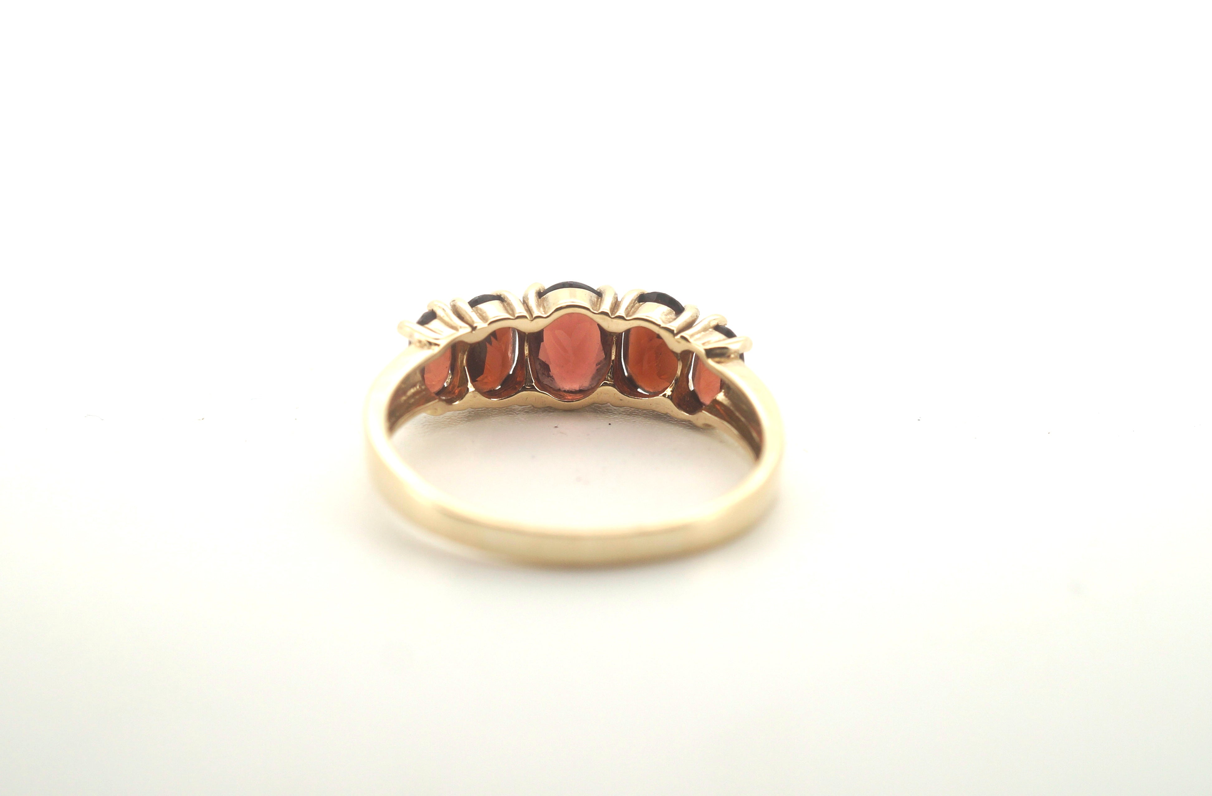 Ladies 9CT Yellow Gold Ring with Red stones (Size Q, 2.37g) - AD 503410