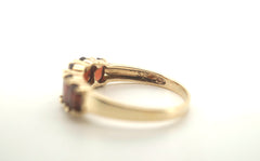 Ladies 9CT Yellow Gold Ring with Red stones (Size Q, 2.37g) - AD 503410