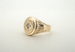 Men's 9CT Yellow Gold Diamond Ring (Size Q, 12.62g) - 503396