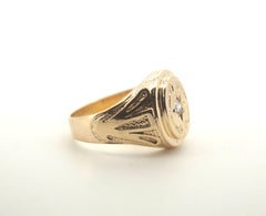 Men's 9CT Yellow Gold Diamond Ring (Size Q, 12.62g) - 503396