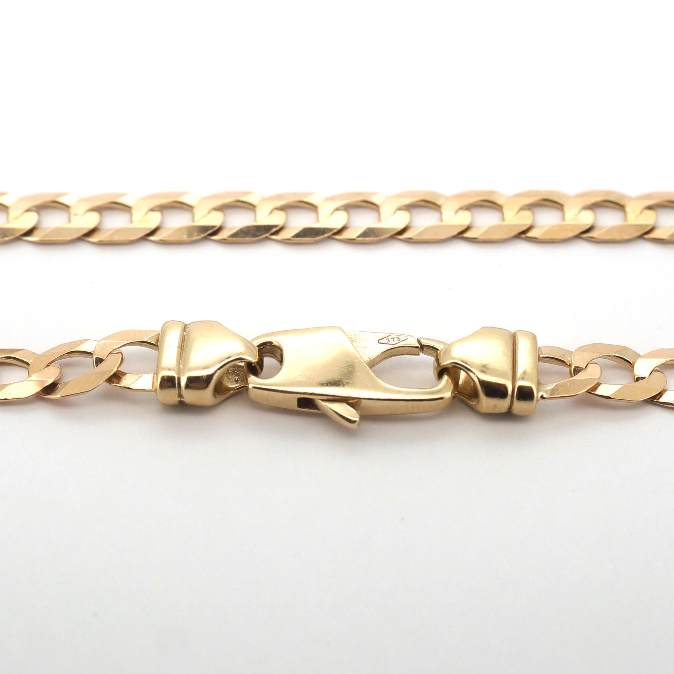 Unisex 9ct Yellow Gold Curb Link Necklace (57cm) - 510437