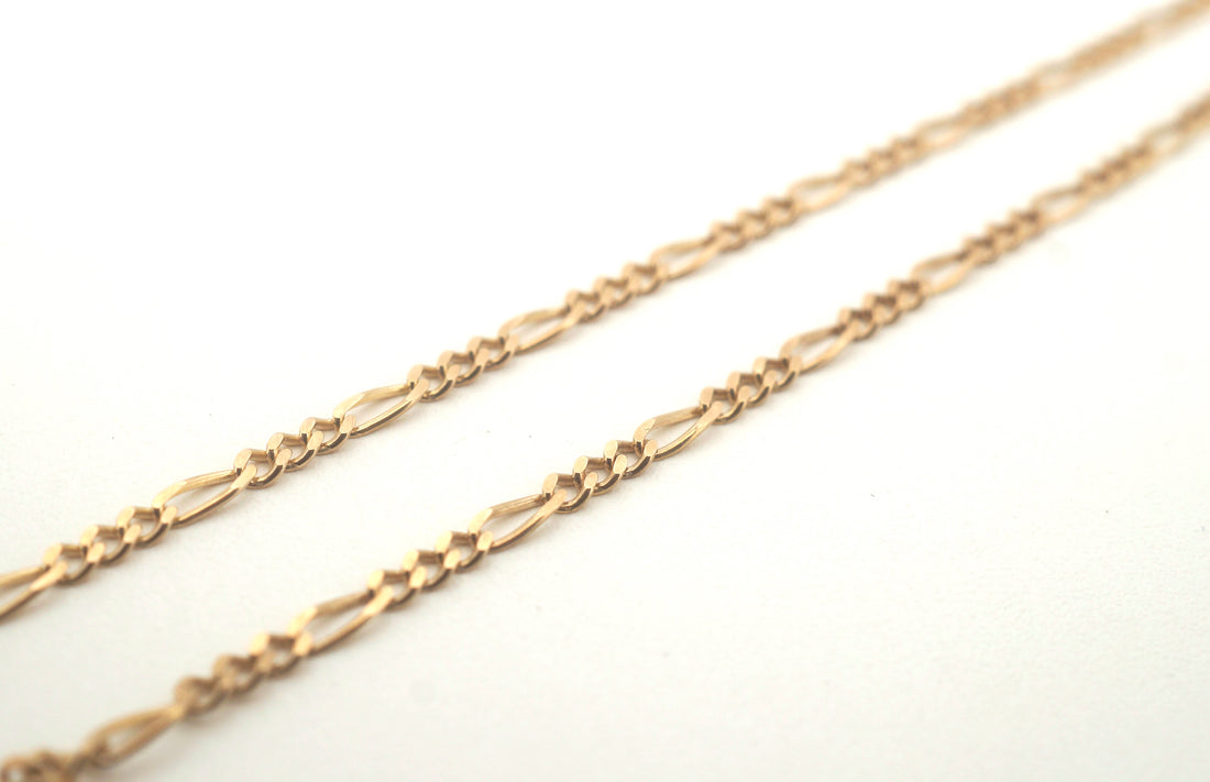 9CT Solid Yellow Gold Figaro Link Necklace (60cm,3.6g) - 500360