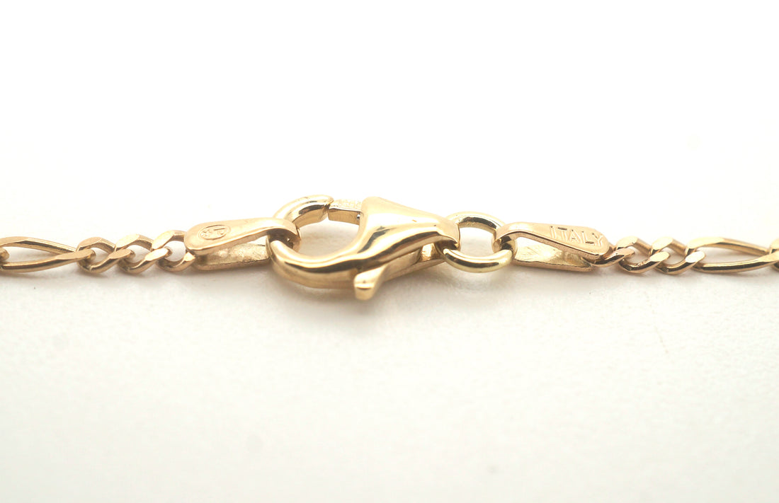 9CT Solid Yellow Gold Figaro Link Necklace (60cm,3.6g) - 500360